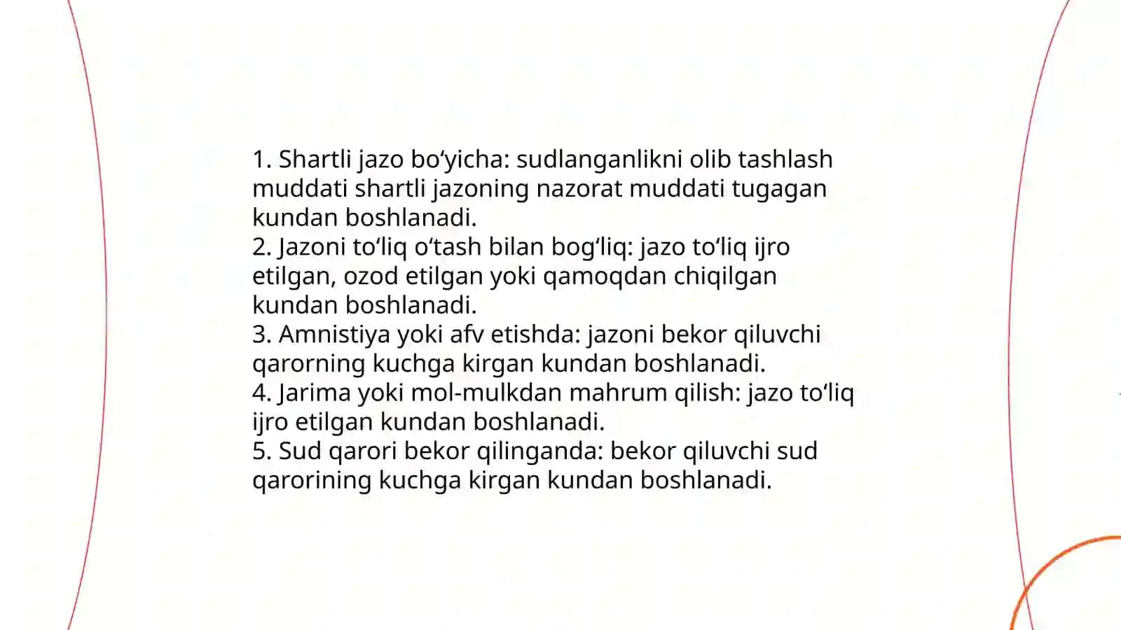 Sudlanganlik Holatining Tugallanishi yoki Sudlanganlikni Olib Tashlash Muddatlarini Hisoblash 4