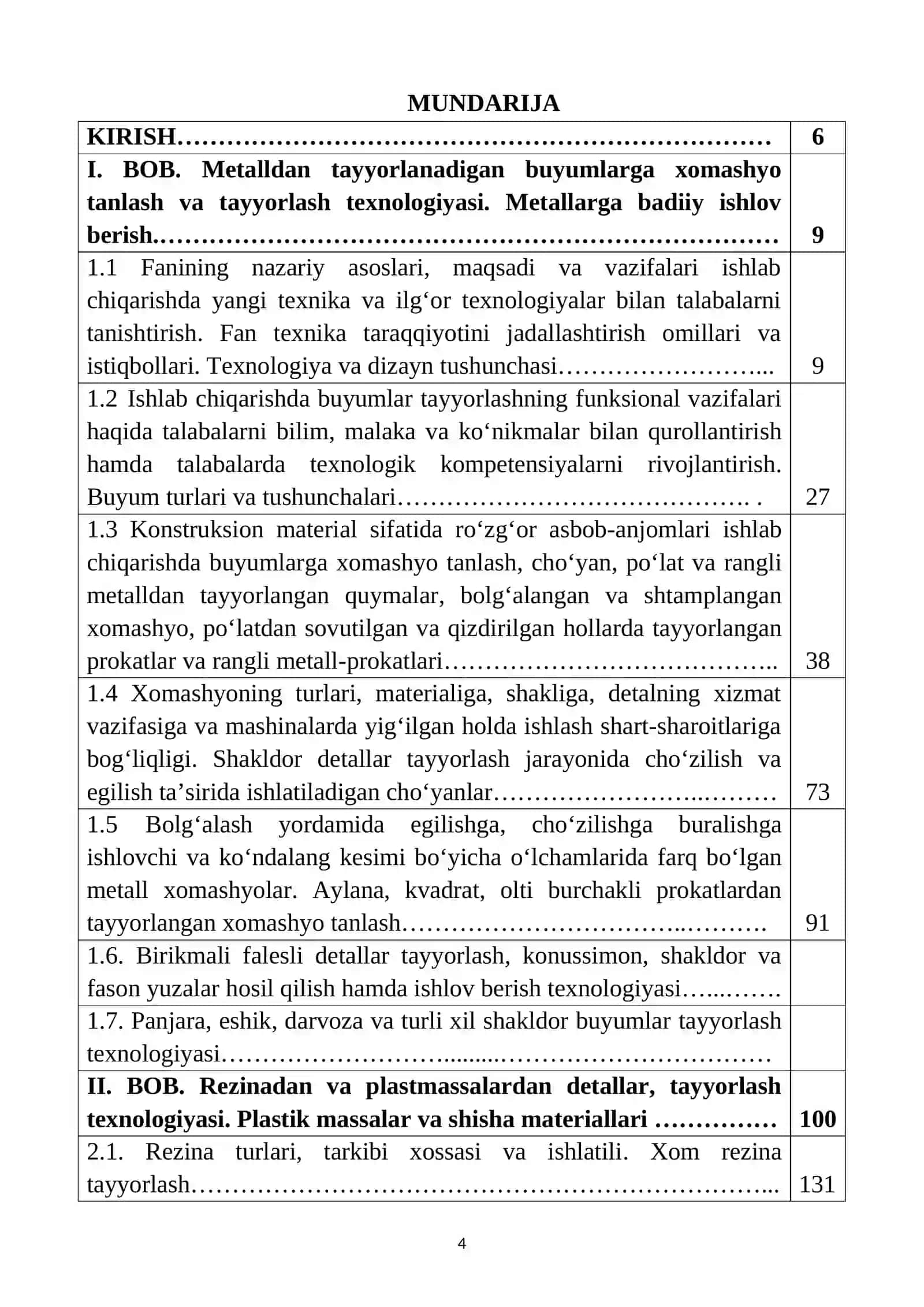 MAHSULOT TAYYORLASH TEXNOLOGIYASI 4