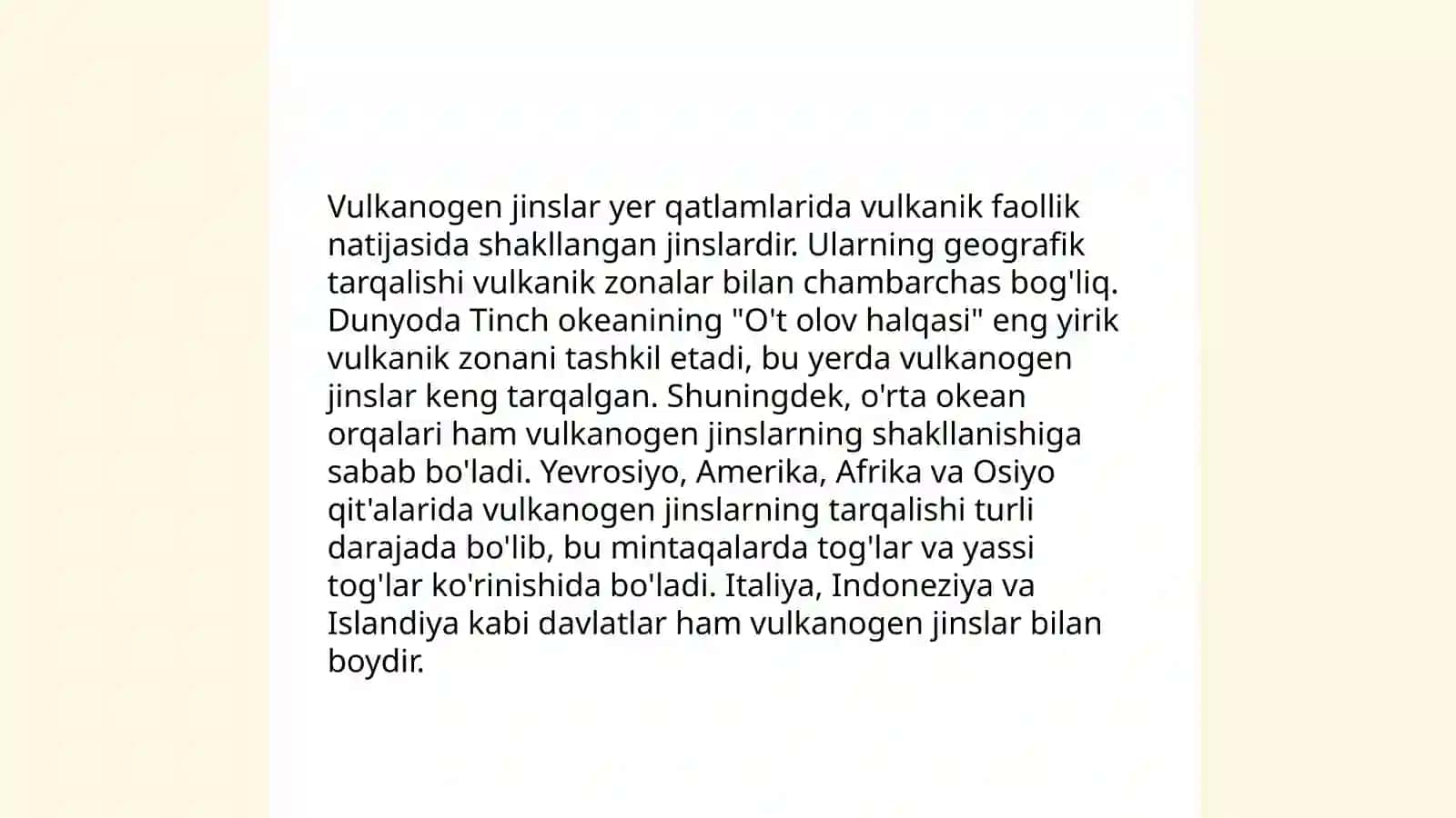 Vulkanogen jinslariga tavsif yani genezisi geografiyasi tarkibi 4