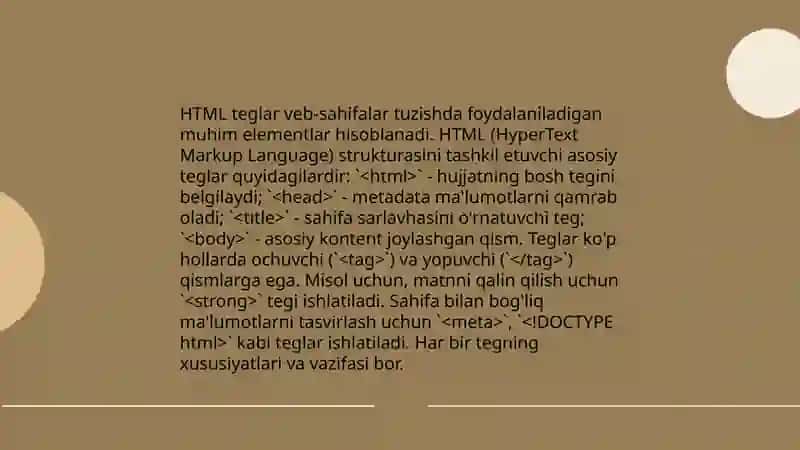 web sahifa. HTML tili 4