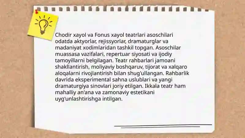 "Chodir xayol" va "Fonus xayol" teatrlari tarixi 4