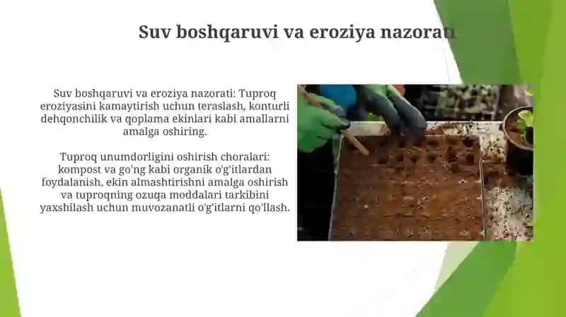 Tuproq unumdorligi va strukturasini yaxshilashga qaratilgan tadbirlar 4