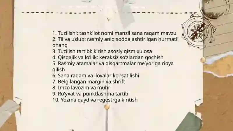 Sohaga oid rasmiy matn ustida ishlash 4