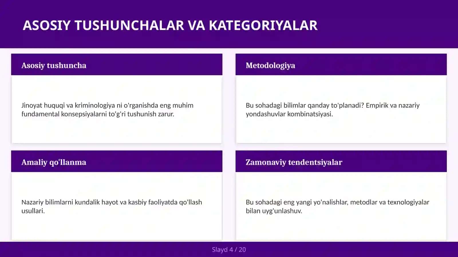 Jinoyat Huquqi va Kriminologiya 4