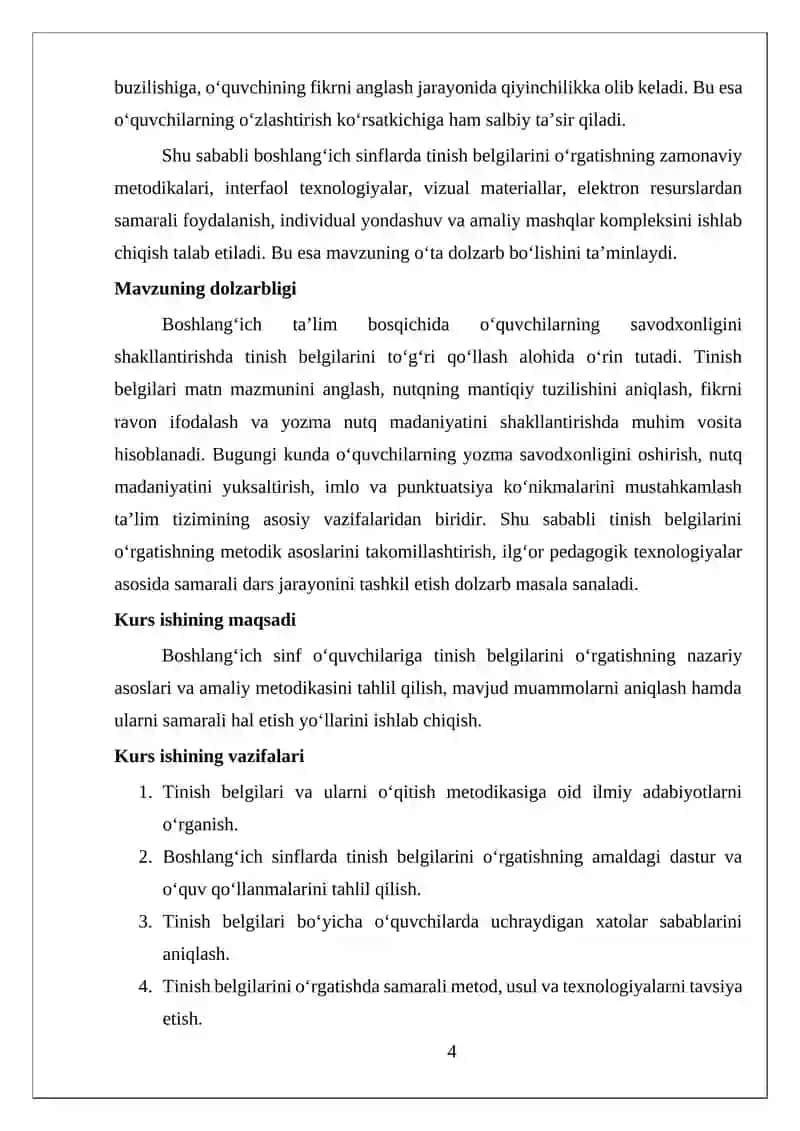 Boshlang‘ich sinflarda tinish belgilarini o‘rgatish metodikasi 4