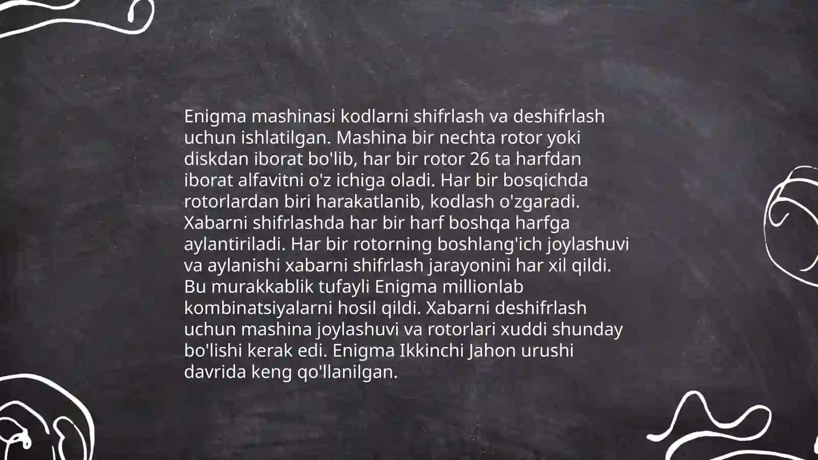 Enigma shifrlash mashinasi va uning bardoshligi 4