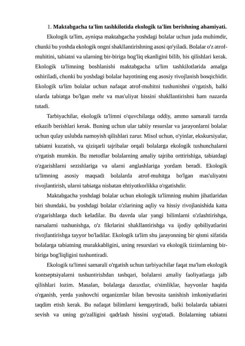 Ekologik ta’lim berish davlat standartlari 4