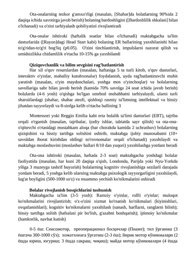 Bolalarning maktabga psixologik tayyorgarligining rivojlantirishda ota onalarning rõli 4
