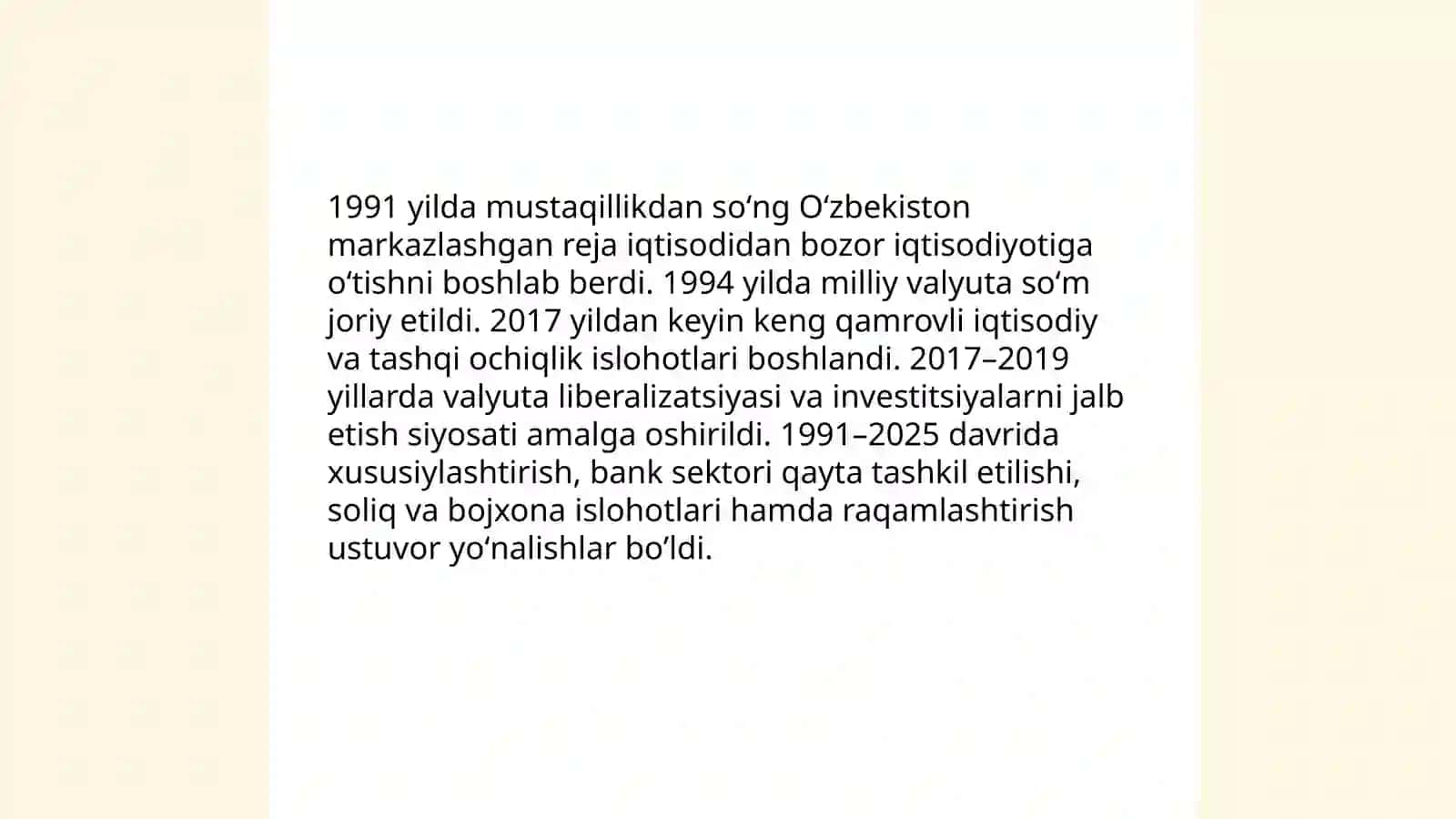 1991-2025-yillarda Oʻzbekiston va jahon davlatlari taraqqiyoti 4
