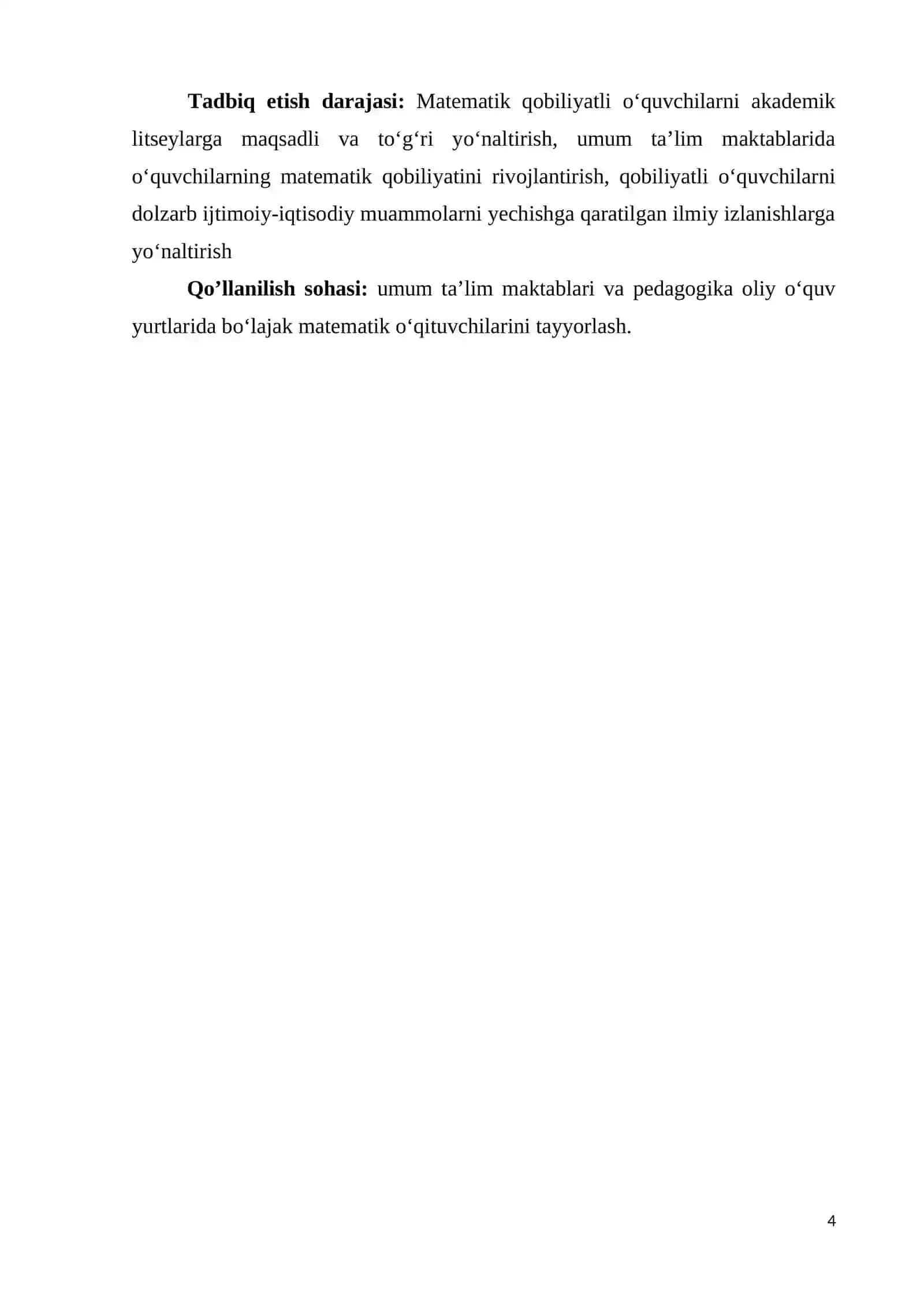 “MAKTABDA O‘QUVCHILARNING MATEMATIK QOBILIYATLARINI RIVOJLANTIRISH METODIKASI (8-9-sinflar misolida)” 4