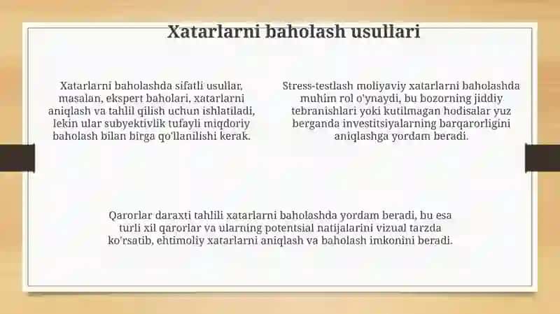 Xatarlarni aniqlash va o'lchash 4