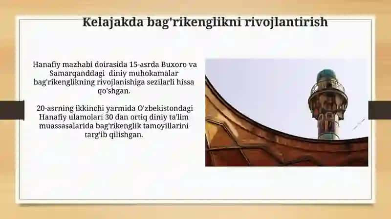 Xanafiyada moʻtadil islom tamoyili va bagʻrikenglik gʻoyalari 4