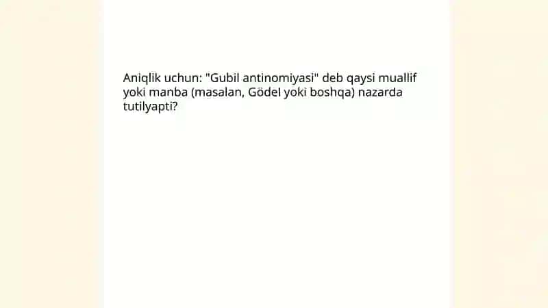 Gubil antinomiyasi 4