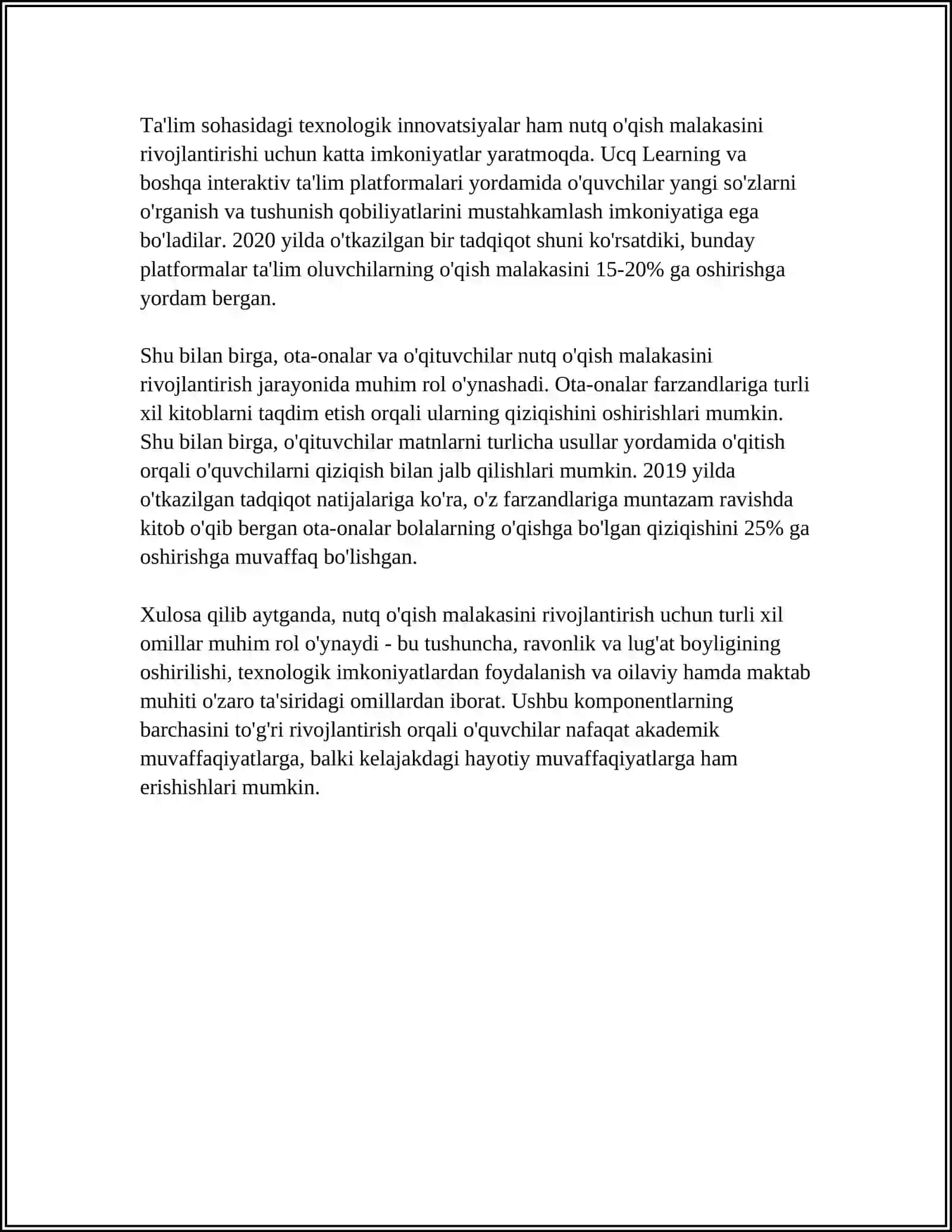 1 – 2 SINF O‘QUVCHIARINING O‘QISH MALAKALARINI TAKOMILLASHTIRISH 4