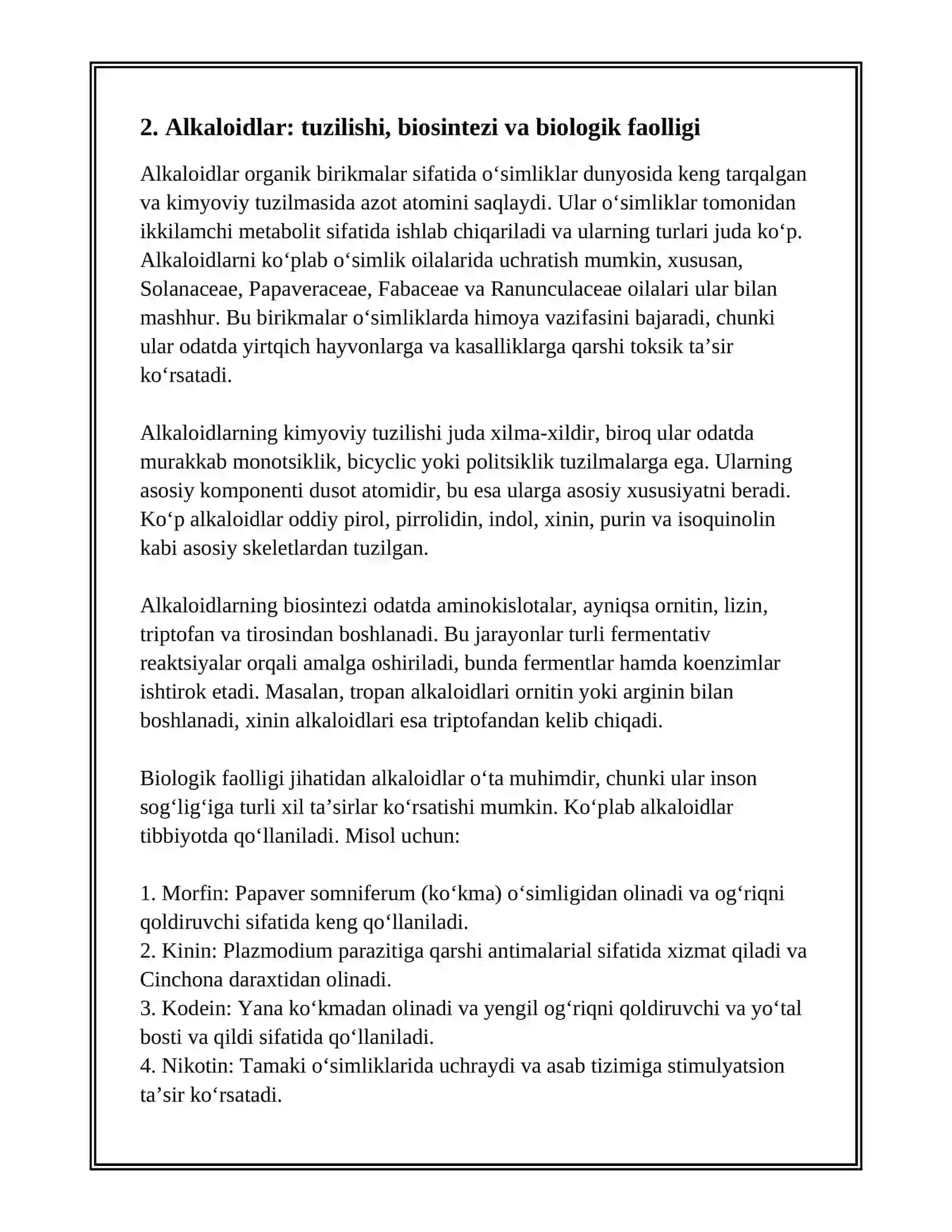 Oʻsimliklardan Olingan Ikkilamchi Moddalar 4