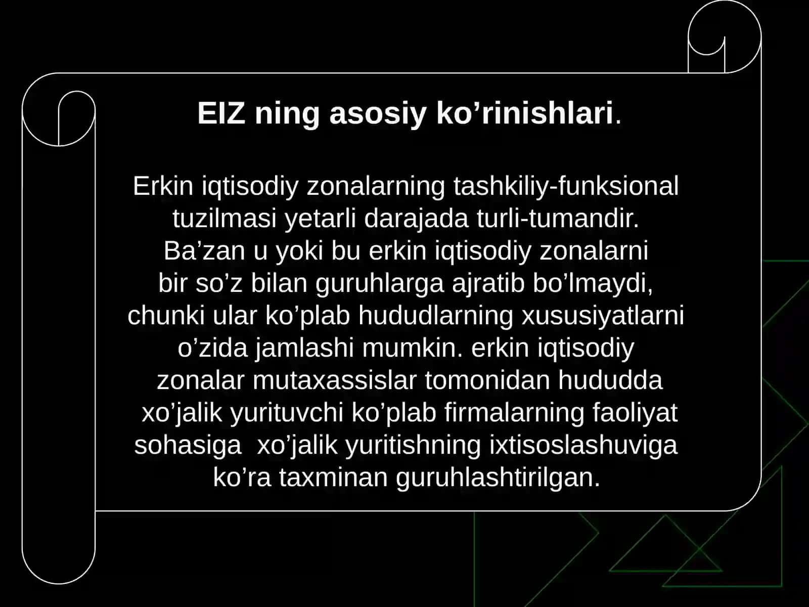 Erkin iqtisodiy zonalar (EIZ) 4