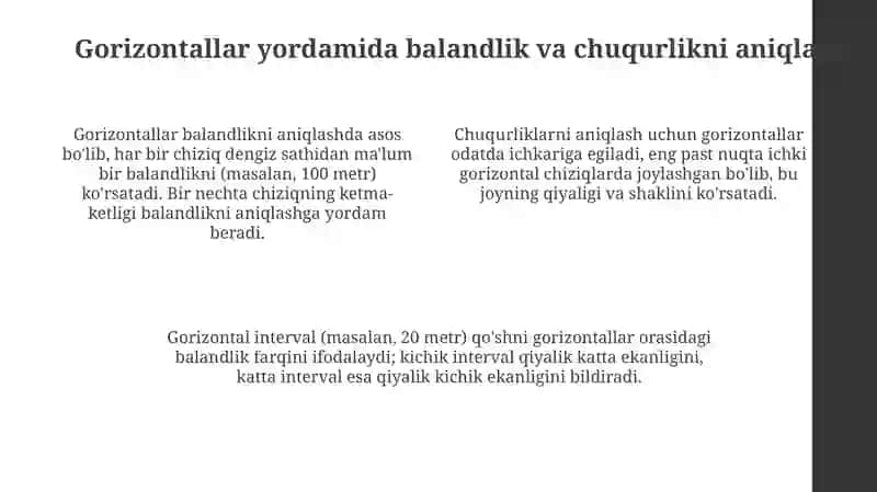 Topografik kartalardan foydalanib relyef turlari va shakllarini aniqlash 4