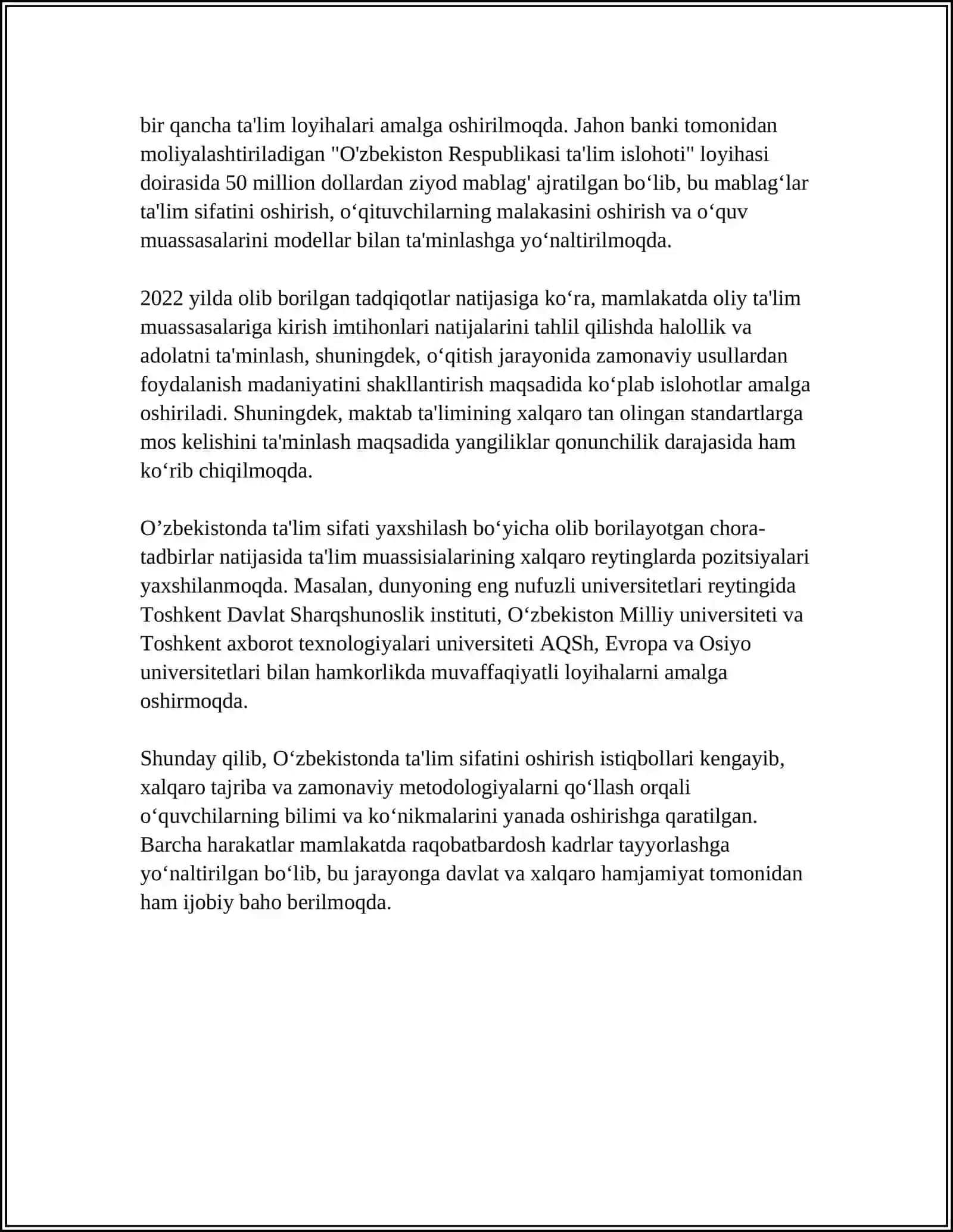 INSTITUTLARNING RIVOJLANISHI 4