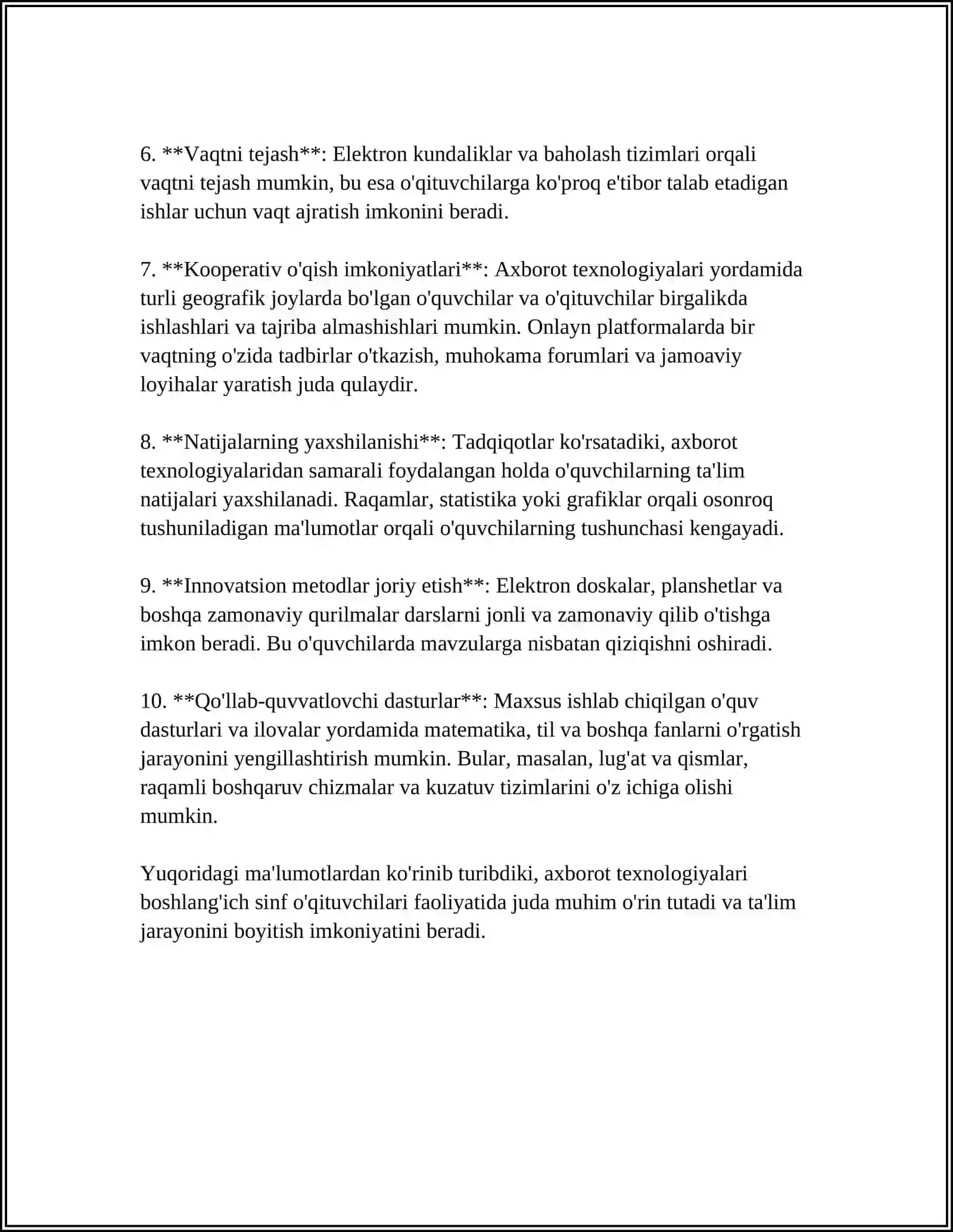 UZVIY TA’LIM JARAYONIDA BOSHLANG’ICH SINF O’QITUVCHILARINING AXBOROT KOMPETENTLIGI KASBIY TAYYORGARLIGINI TUSHUNTIRISH 4