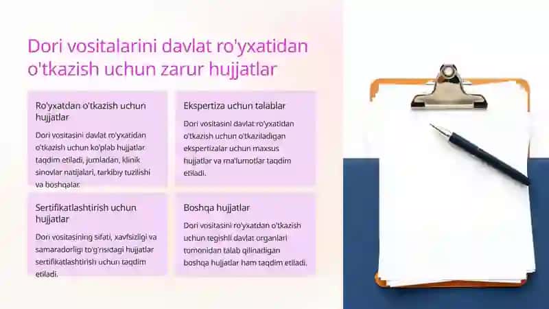 Dori vositalarini davlat ro'yxatidan o'tkazish tartibi 4