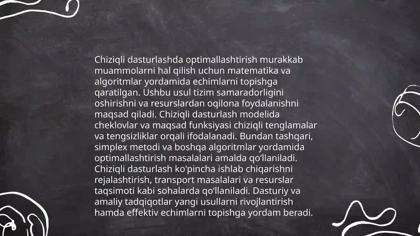 Modellashtirishda Optimallashtirish masalalari 4