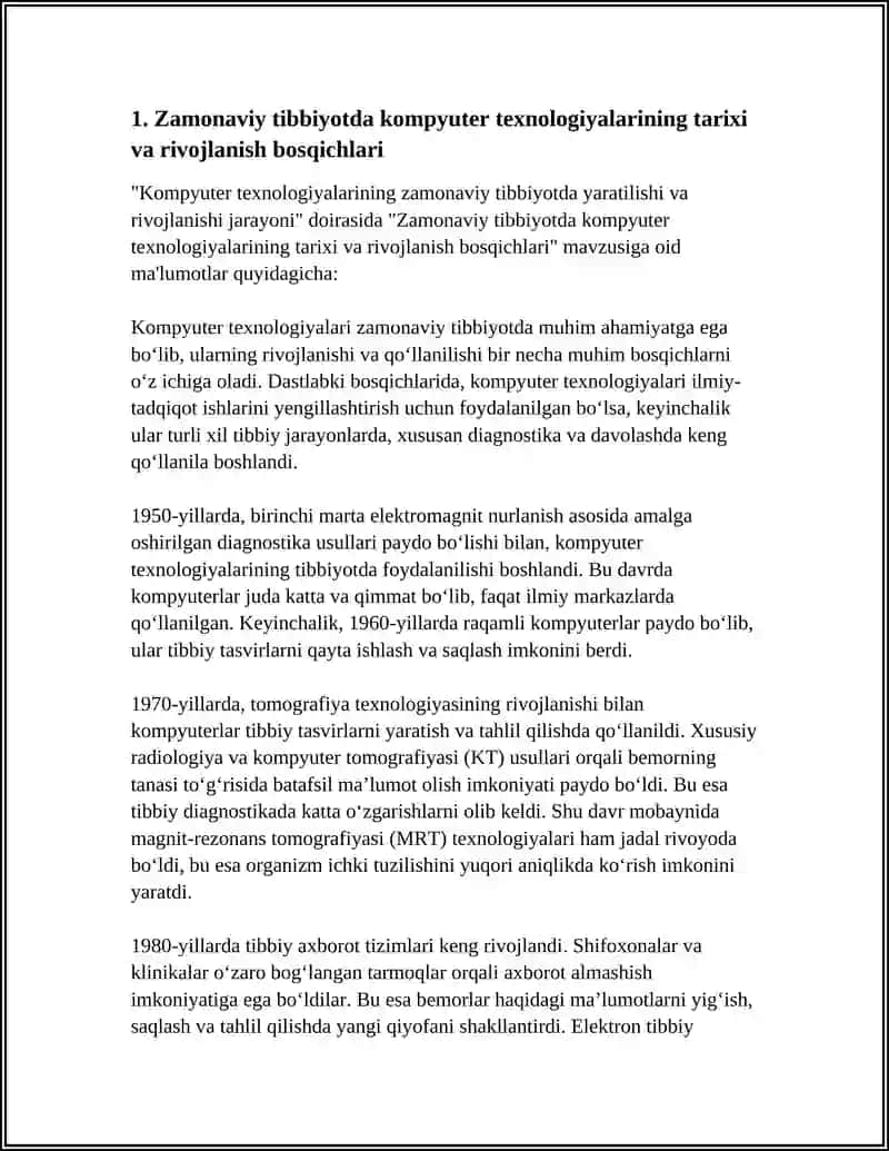 Zamonaviy tibbiyotda kompyuter texnologiyalarining tarixi va rivojlanish bosqichlari 4