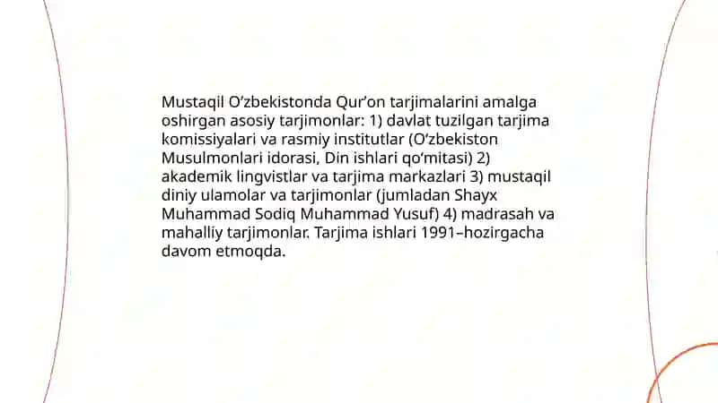 Mustaqillik yillarida Qurʼonning oʻzbek tiliga tarjima qilinishi va tafsirlari 4