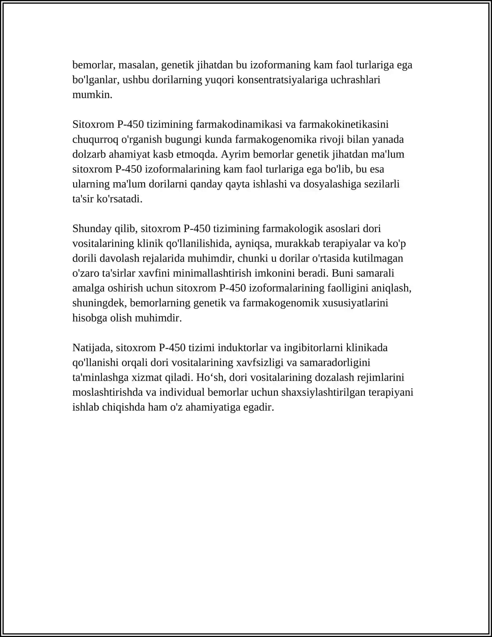 SITOXROM P-450 INDUKTORLARI VA INGIBITORLARINI KLINIKADA QO'LLANILISHI 4