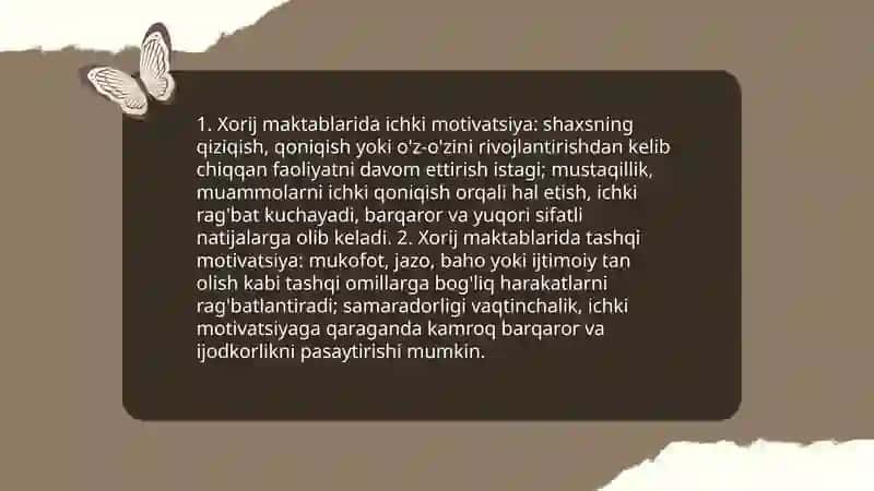 Xorij psixologiyasida motiv va motivatsiya muammosi 4