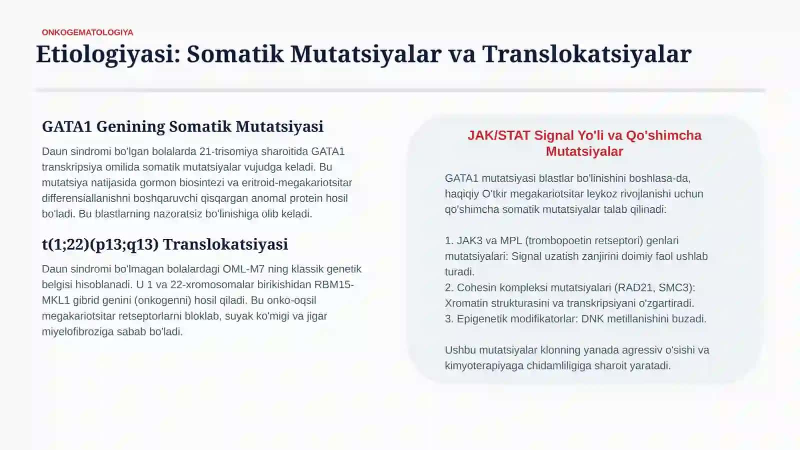 Megakariotsitar leykoz — etiologiya, patogenez, klinika, diagnostika va davolash prinsiplari | 15 sl 4