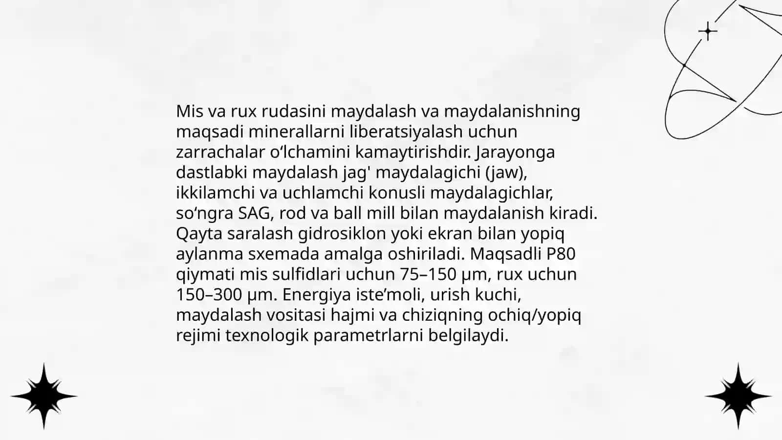 Mis va rux rudasini boyitish texnologiyasi 4