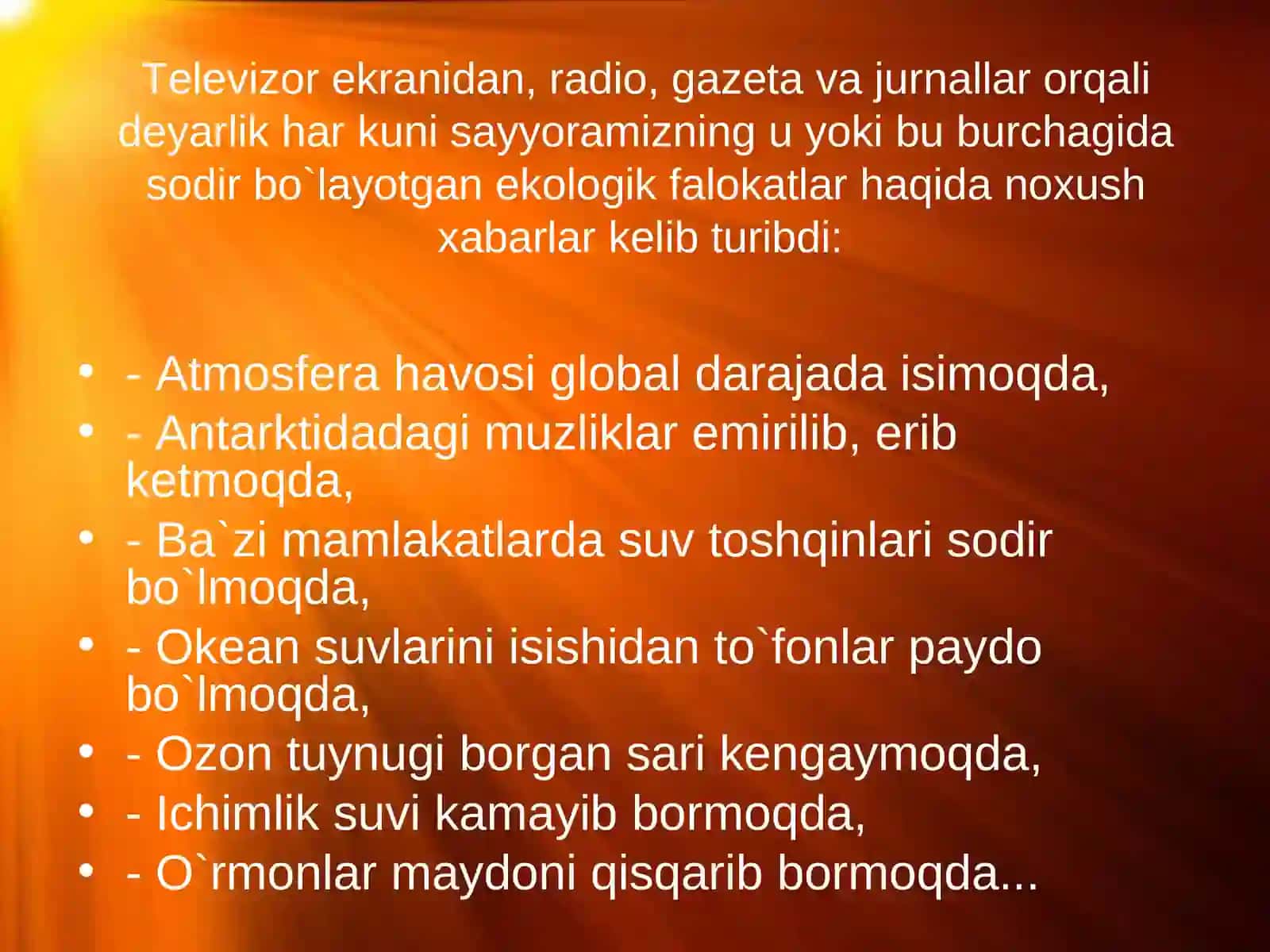 Ekologiya va atrof muhitni muhofaza qilish 4