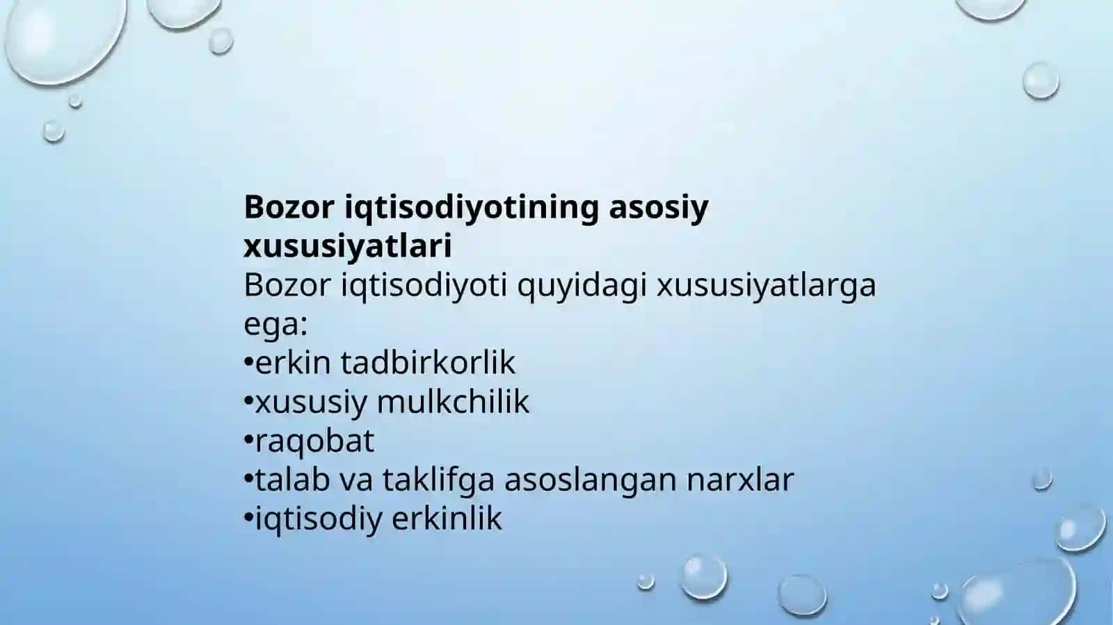 BOZORNING IQTISODIY MAZMUNI, UNING VAZIFALARI VA TURLARI 4
