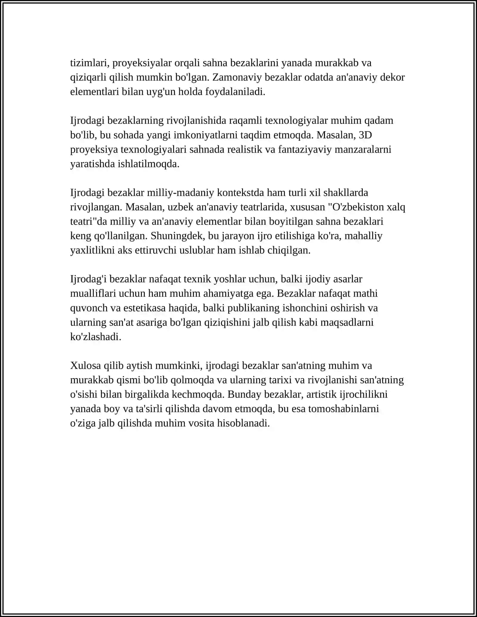 IJRODAGI BEZAKLAR, ZARBLAR, YAKKANAVOZ VA TURLI TARKIBDAGI CHOLG’U ANSAMBLLARIDA IJROCHILIK MASALALARI 4