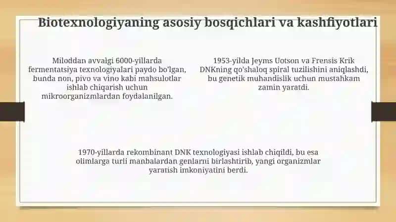 Nobel mukofoti laureatlari va biotexnologiyaga qo'shgan hissasi 4