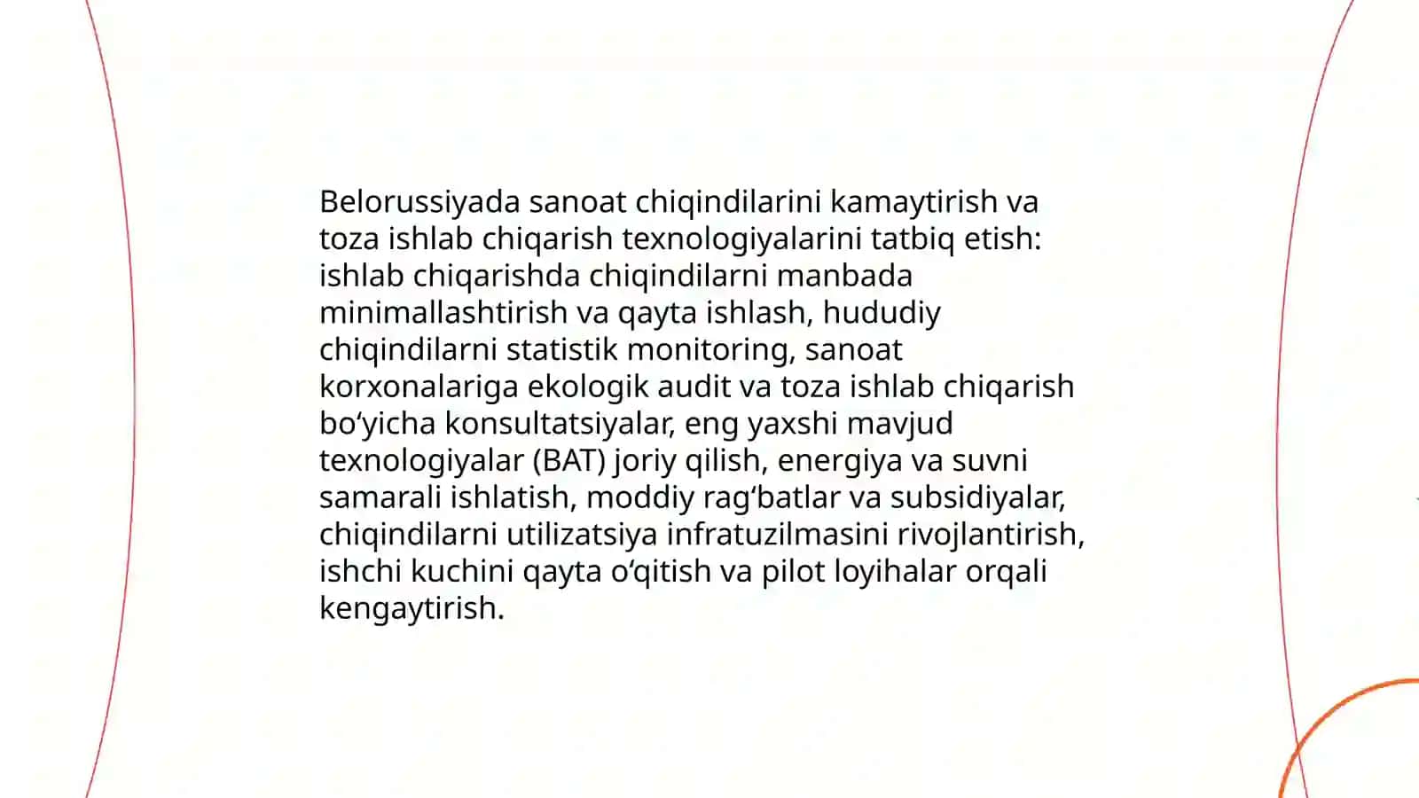 Belorussiyada “yashil iqtisodiyot’ni rivojlantirish strategiyasining ustuvor yo'nalishlari 4