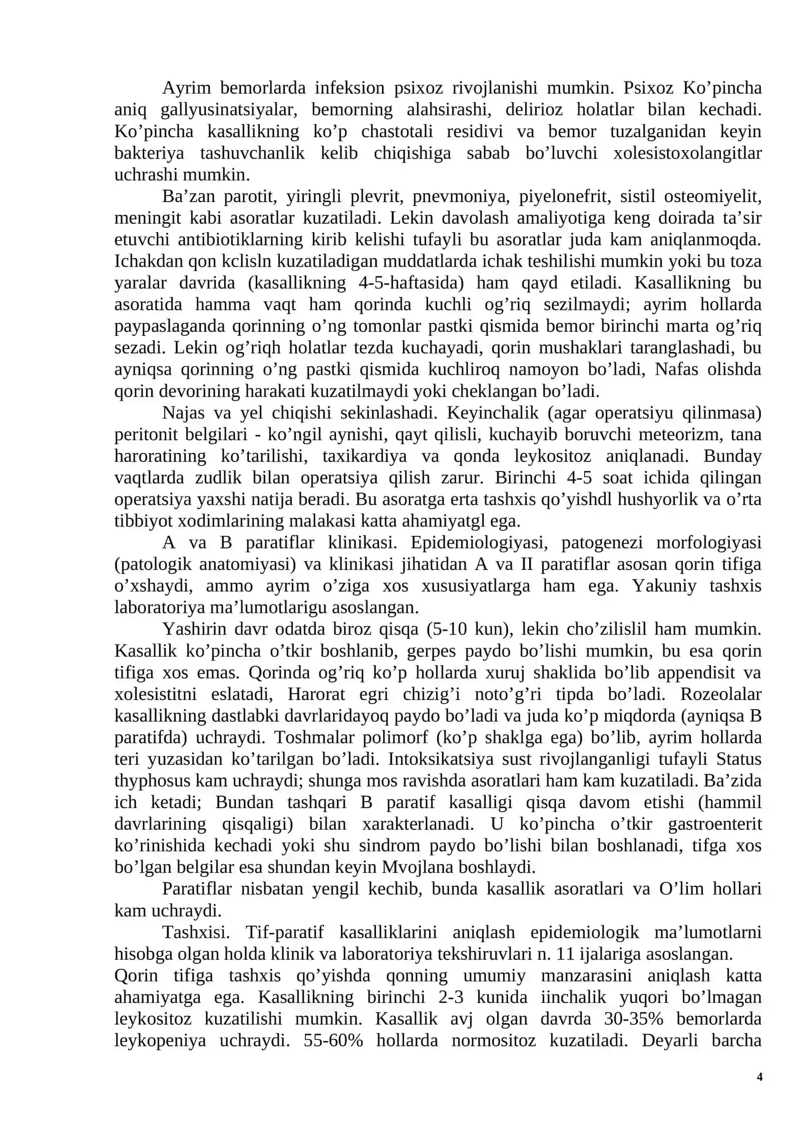 Ich terlama. Paratif A va B kasalliklari 4