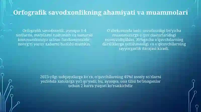 Boshlangʻich taʼlimda imloviy savodxonlik bóyicha turli didaktik óyinlardan foydalanish 4