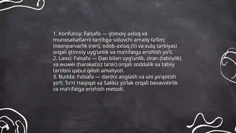 Falsafa ning mohiyati sharq va garb falsafasi mutafakkirlari tariflari tasnifi 4