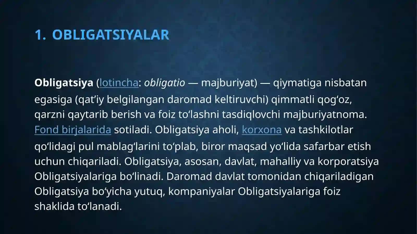Qarz munosabatlarini ifodalovchi qimmatliqog'ozlar 4