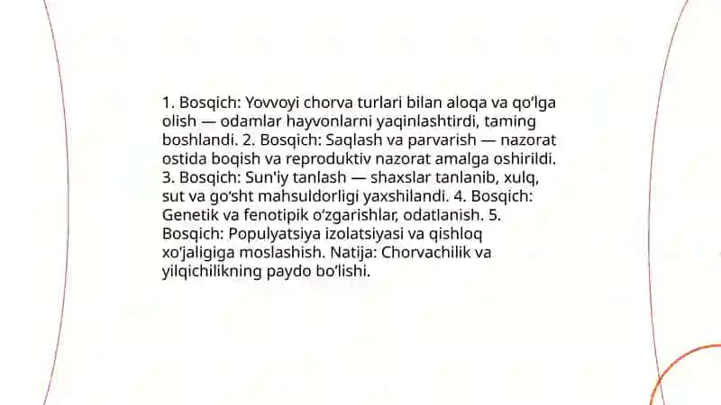 Chorvachilikning rivojlanishi va yilqichilikning paydo bólishi 4