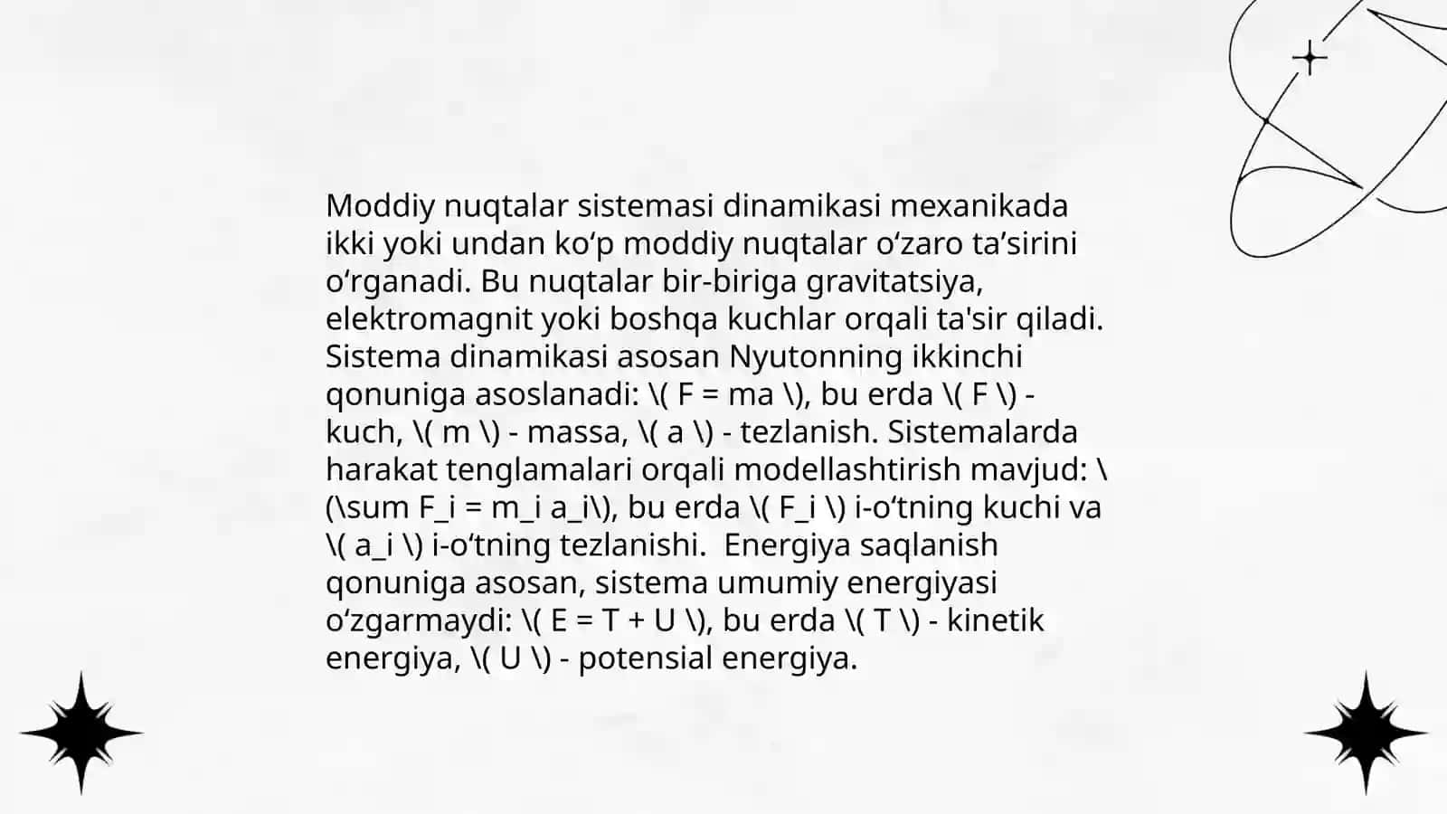 Moddiy nuqtalar sistemasining harakati 4