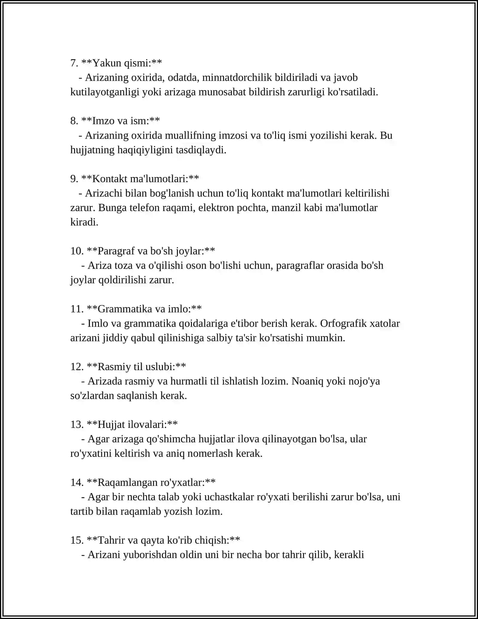 ARIZA YOZISH NAMUNASI 4
