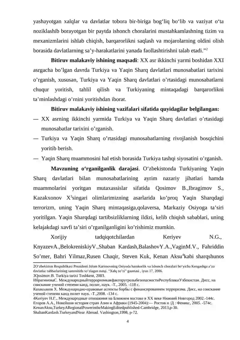 Turkiyaning Yaqin Sharq davlatlari bilan aloqalari tarixi(XX asr ikkinchi yarmi-XXI asr boshi) 4