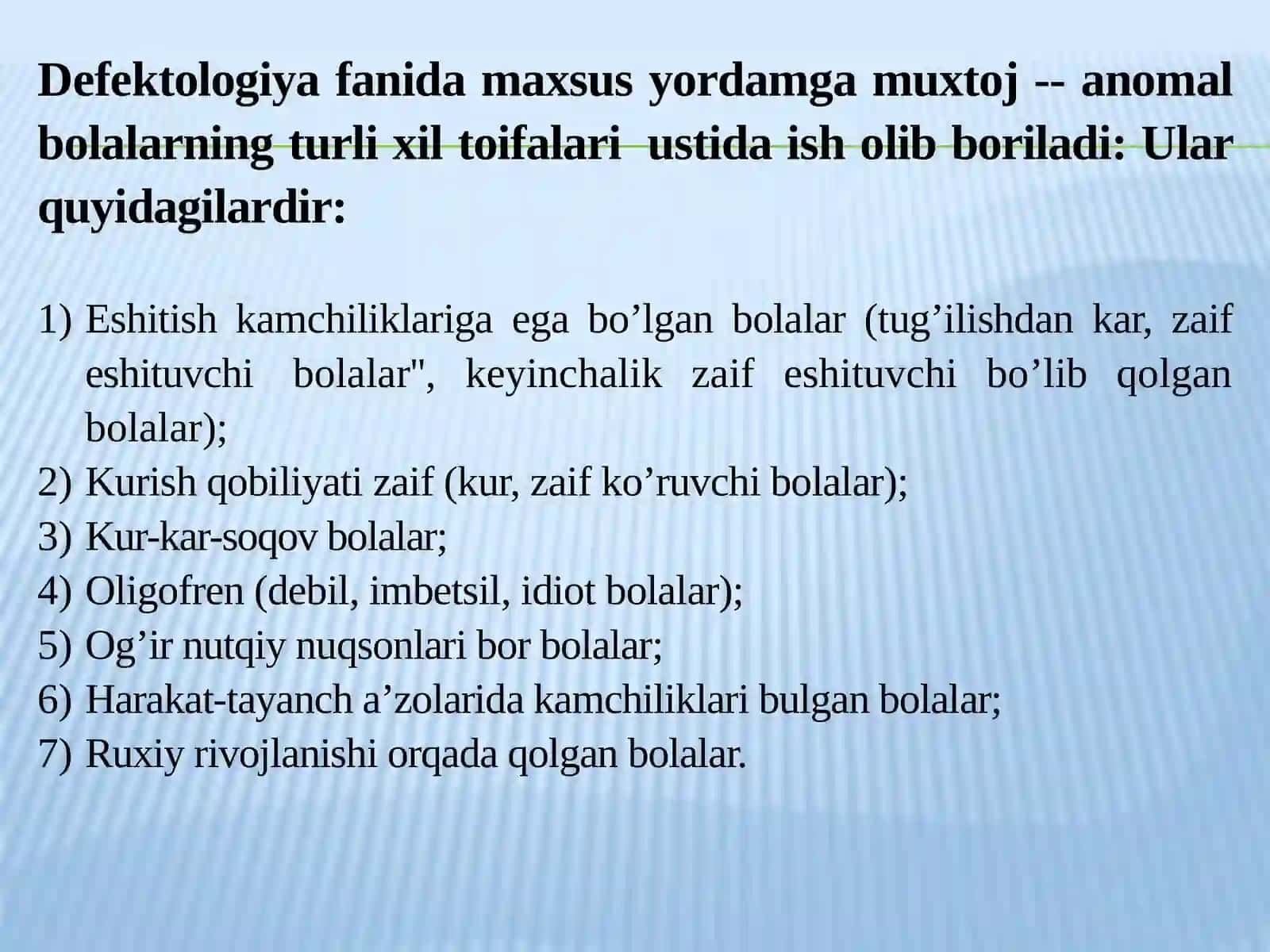 DEFEKTOLOGIYAFANI, UNING PREDMETI,MAQSAD VAVAZIFALARI 4