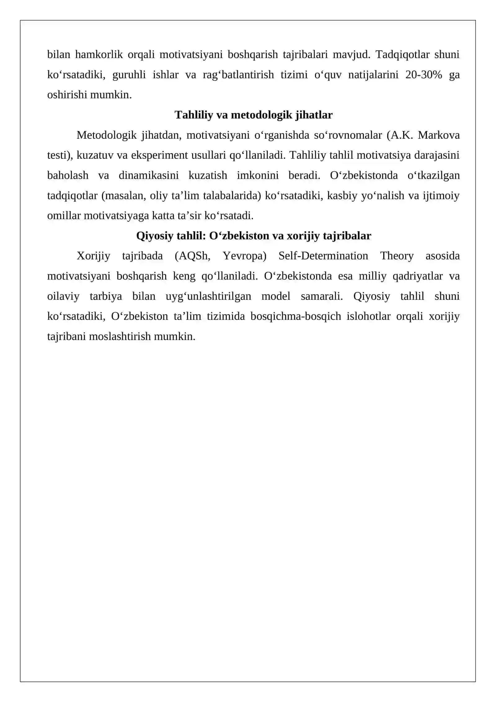 a'lim jarayonida oʻquv motivatsiyasi va uni boshqarish muammosi maqola 4