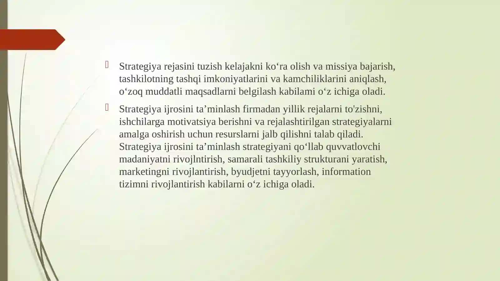 Strategik boshqaruv fanining predmeti va boshqaruv jarayoni 4
