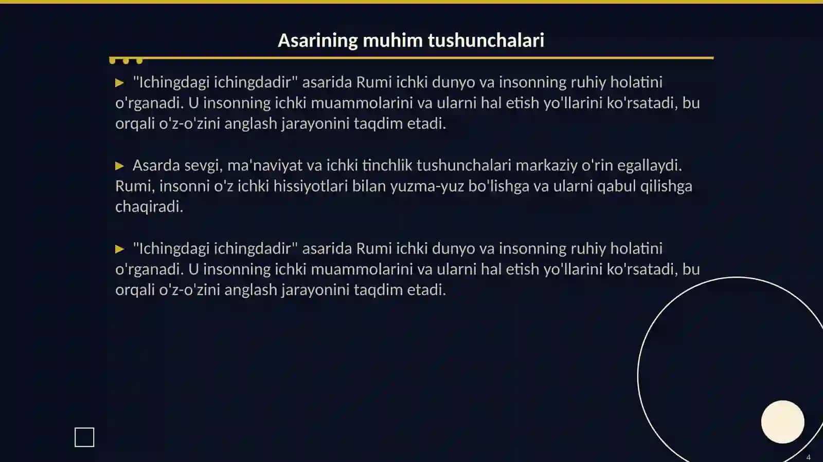 Jaloliddin Rumiyning "Ichingdagi ichingdadir" asari 4