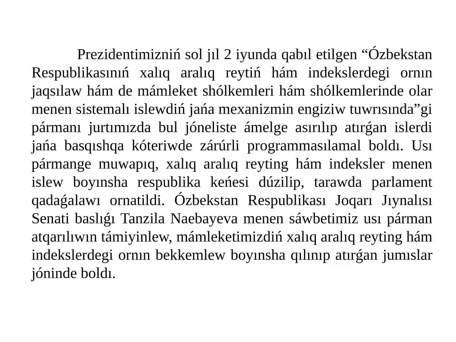 Ózbekstannıńxalıqaralıqreytinglerdegikórsetkishlerinkóteriw ushın tarıyxıy hám sıyasıy áhmiyeti 4