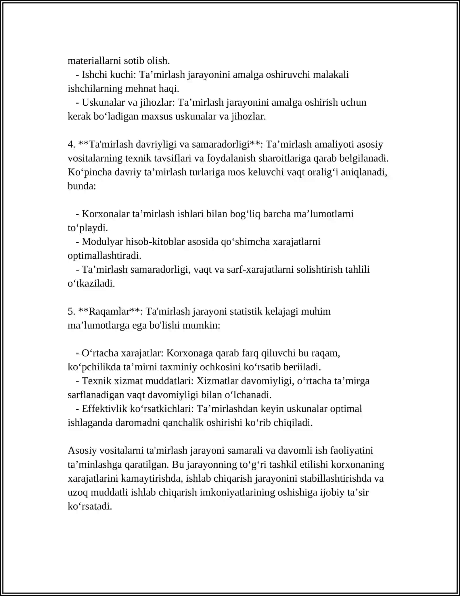 ASOSIY VOSITALARNI TAMIRLASH VA XISOBDA AKS ETTIRISH VA ASOSIY VOSITALARNI QAYTA XISOBLASH 4
